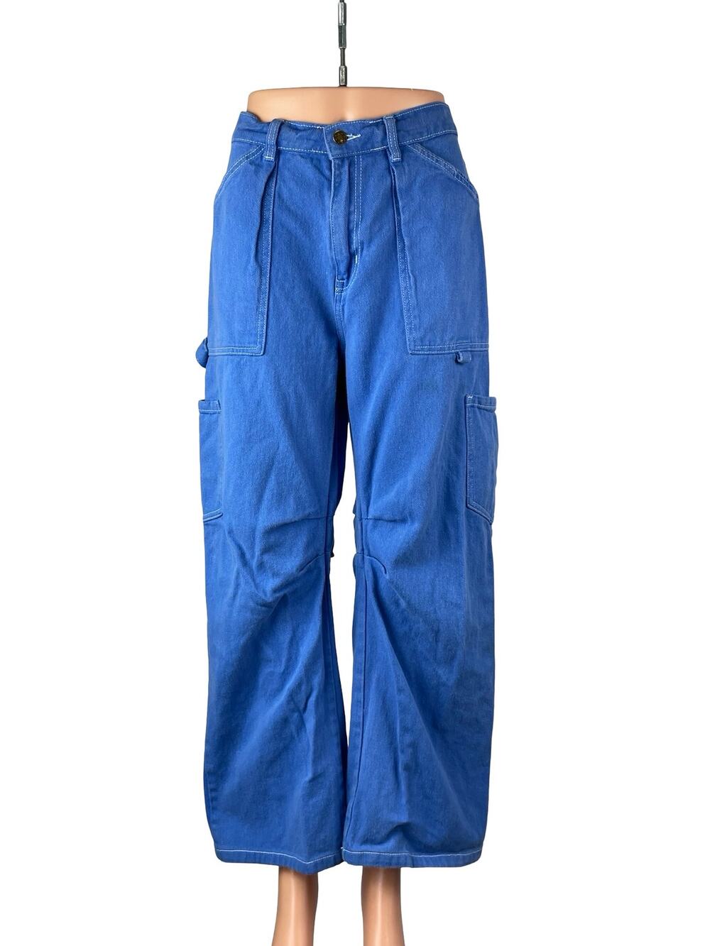 Lioness Miami Vice Women's High Rise Baggy Wide Leg Cargo Denim Jeans Pants Sz M